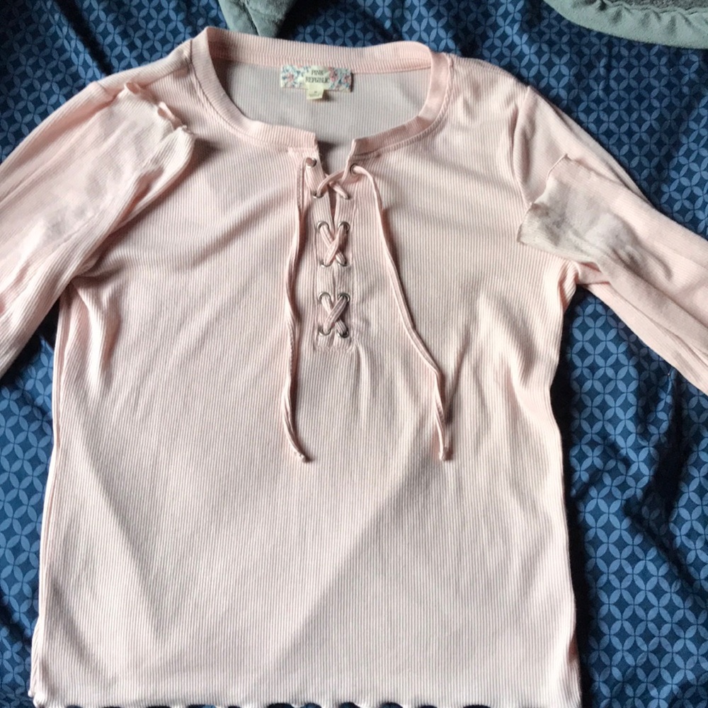 Pink front tie up size M